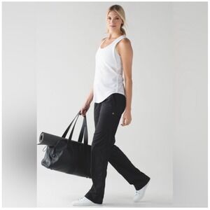 Lululemon Dance Studio Unlined Black Pants Drawstring Wide Leg Women's Size 10